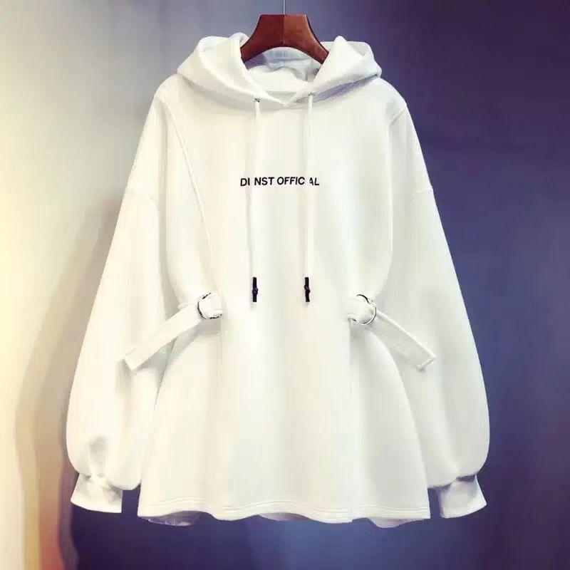 Dámské volné ležérní mikinové šaty plus size Podzim Zima Ležérní mikina s kapucí Streetwear