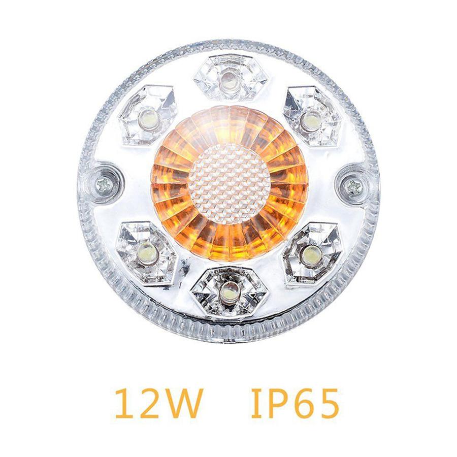2pcs Round LED Pedestal Fender Light Truck Trailer Double Face Turn Signal Brake