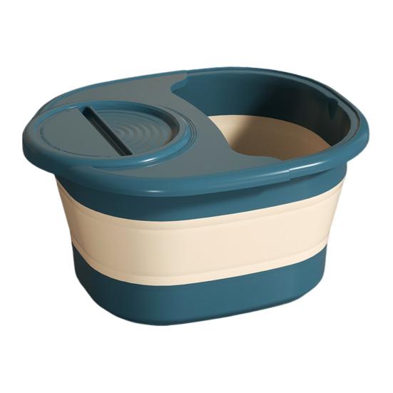 Folding Footbath with Lid Dual-State Switching One-Touch Foldable Design Foot Basin Ergonomic Anti-aging Pet Paw Care Tool