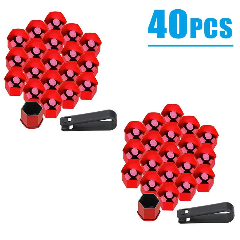 20/40Pcs Car Wheel Nut Caps 17/19/21mm Auto Hub Screw Cover Black Plastic Anti Dust Car Wheel Nut Bolt Covers Tire Accessories