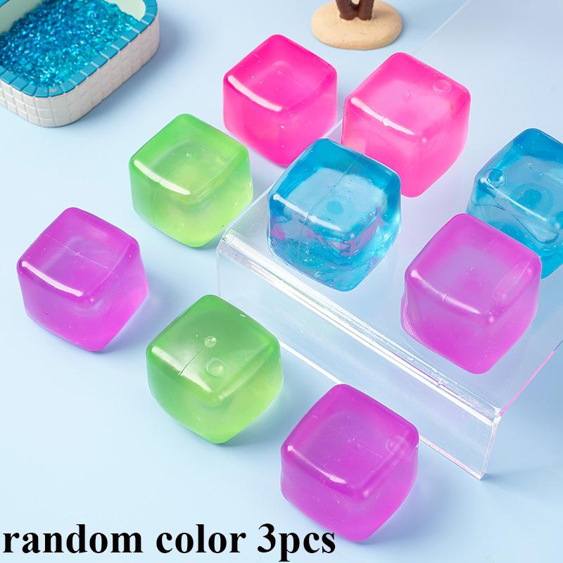 4 Colors Soft Ice Cubes Squishy Toys Stress Relief Balls Slow Rebound Sensory Fidget Toy For Kids Party Favors Birthday Gifts
