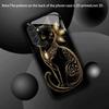 Black Gold Meow Rhyme Pattern Glass Phone Case Suitable for Samsung Galaxy S26 S25 S24 S22 S21 S20 FE/Ultra/Plus Anti Drop