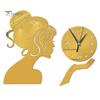 Wall Clock Girl Mirror Sticker Acrylic Waterproof Decal Home Living Room Decor