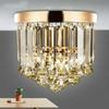 Modern LED Crystal Ceiling Light Champagne or Transparent Stainless Steel Circular Pendant Light Nordic Hotel Bar Ceiling Light