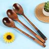 Long-Handled Wooden Spoon Set: Coffee, Honey, Milk Tea Stirrer & Soup Ladle