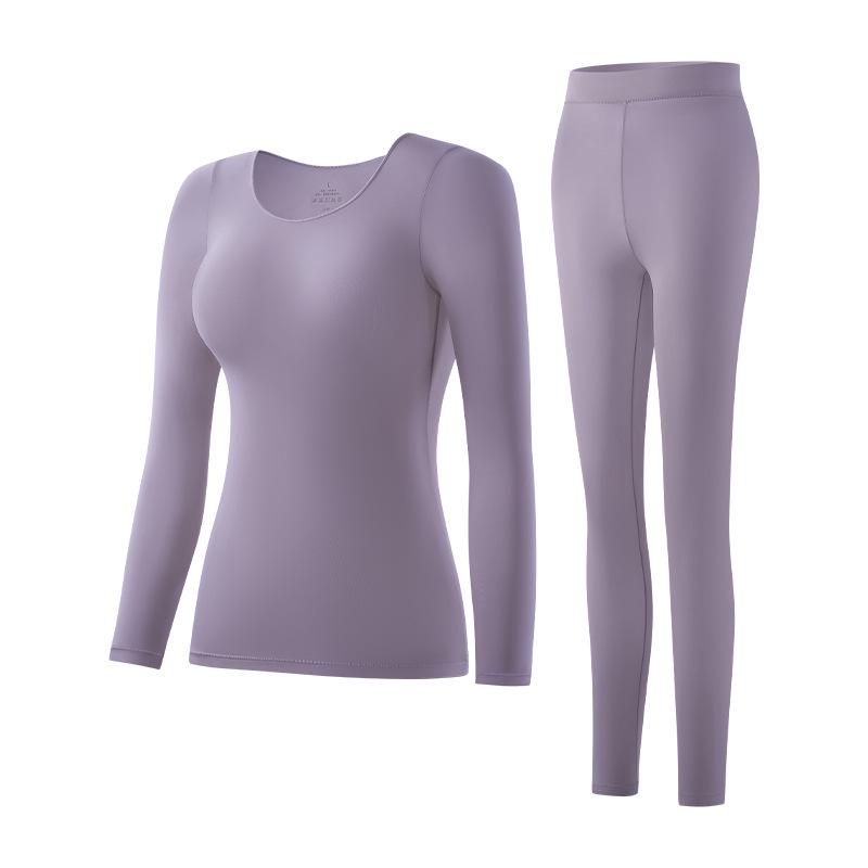 Skin-Beautifying Thermal Set: Long-Sleeve Base Layer Top & Bottoms for Autumn