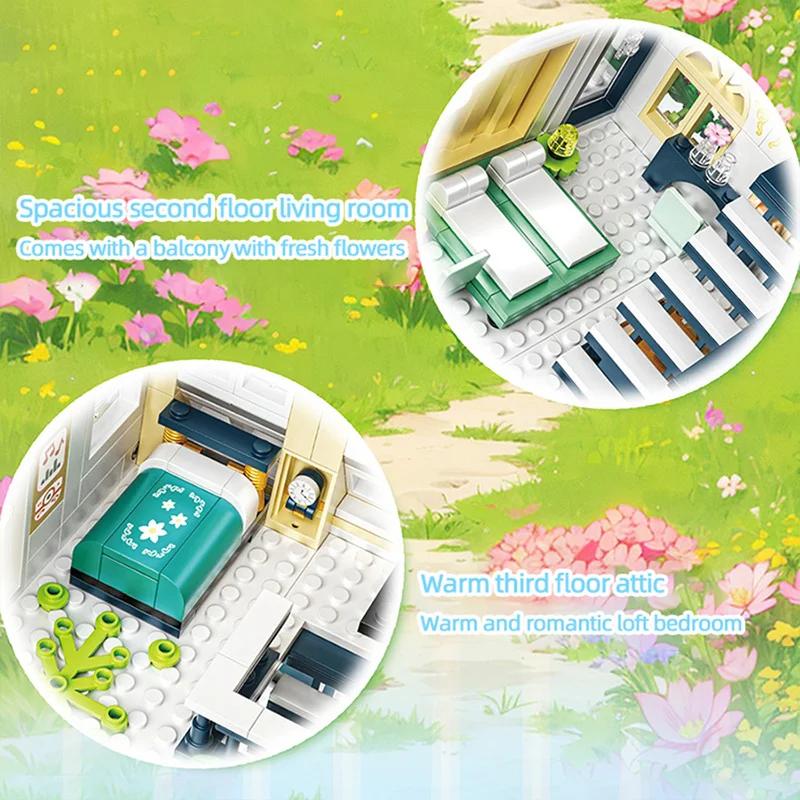 Non-Toxic 998Pcs City Flower House Building Blocks Creative Plant Villa Model Bricks Desktop Decoration Diy Toy For Kids Holiday Gifts