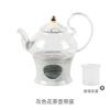 Ceramic Stone Flower Teapot Set Glass Candle Heating Fruit Tea Pot