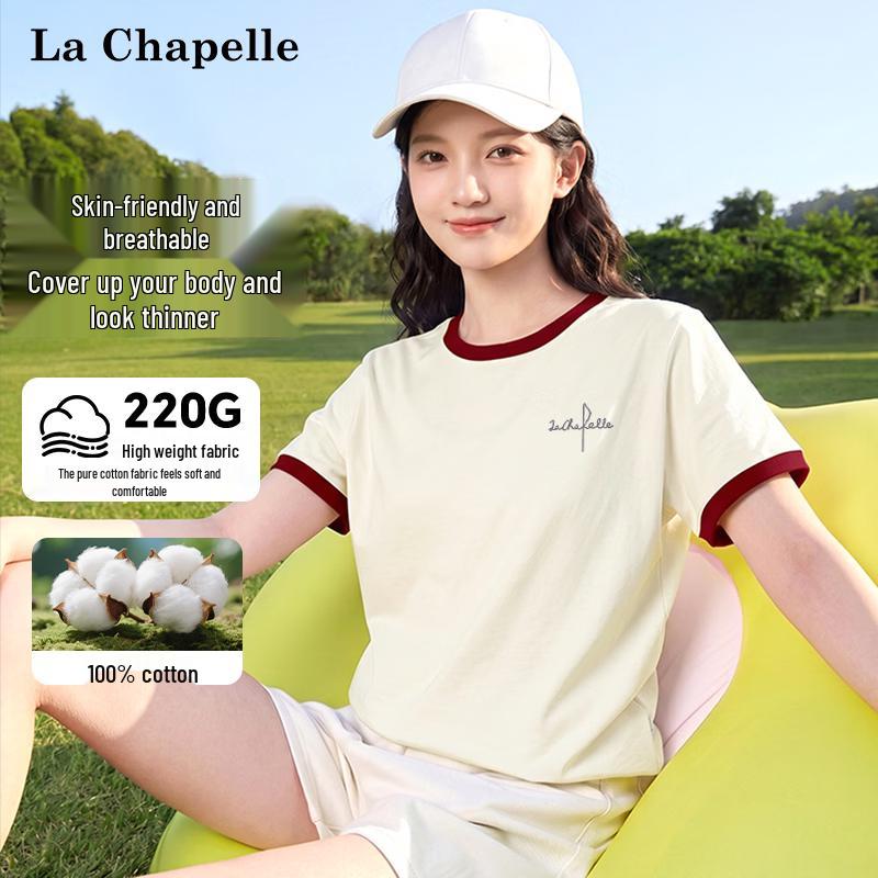 La Chapelle Women s Letter Print Cotton T-Shirt XL
