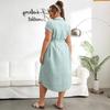 Large Size Women's Clothing Summer New Striped Shirt Dress Loose and Thin Short Sleeves Medium and Long Fashion European and American Style