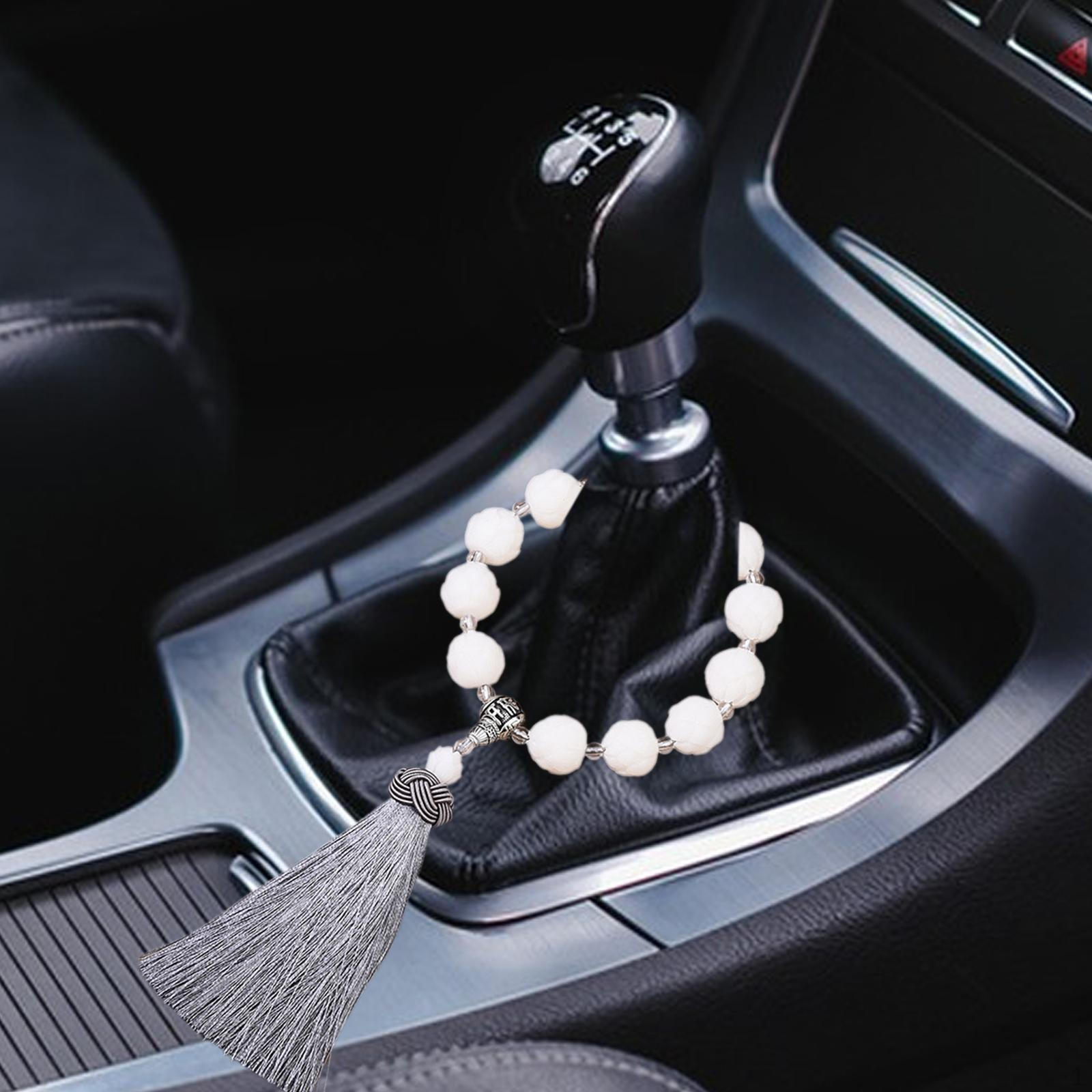 

Автомобильное зеркало заднего вида, кулон, бусины лотоса, подвесной орнамент, аксессуар, декор фэн-шуй, подарок для женщин и мужчин серый