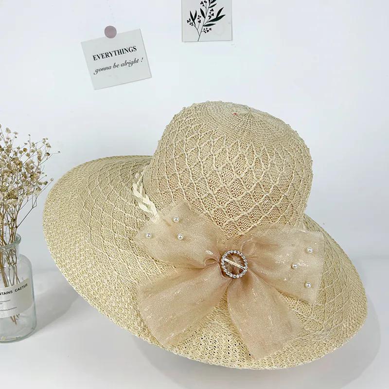 WTEMPO Solid Color Sun Hat with Wide Brim Women Spring Summer Outdoor Breathable Foldable Beach Sunscreen Hats