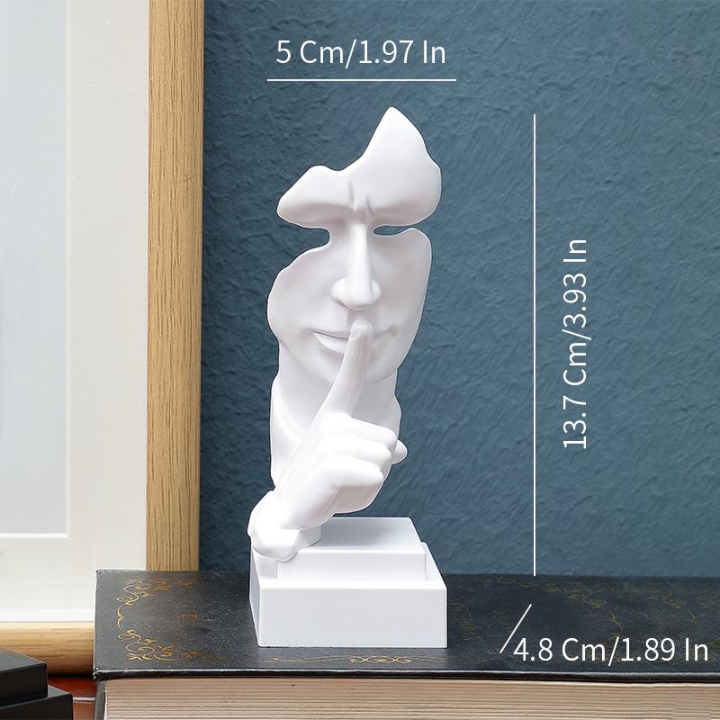 Mask Gesture Ornament, Finger Lip Sculpture, Secret-Keeping Home Decor, Office Desk Sculpture Gift, Living Room Decoration