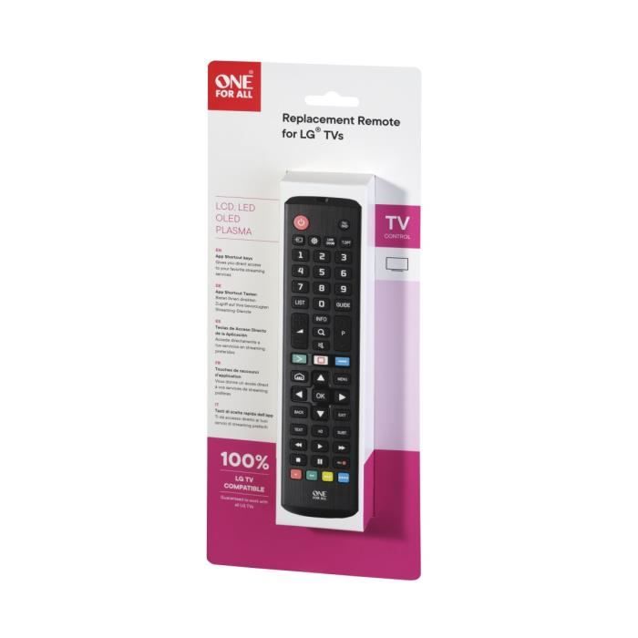 ONE FOR ALL URC4911 - Télécommande De Remplacement Pour TV LG