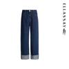 ELLASSAY Women's Minimalist Straight-Leg Denim Jeans