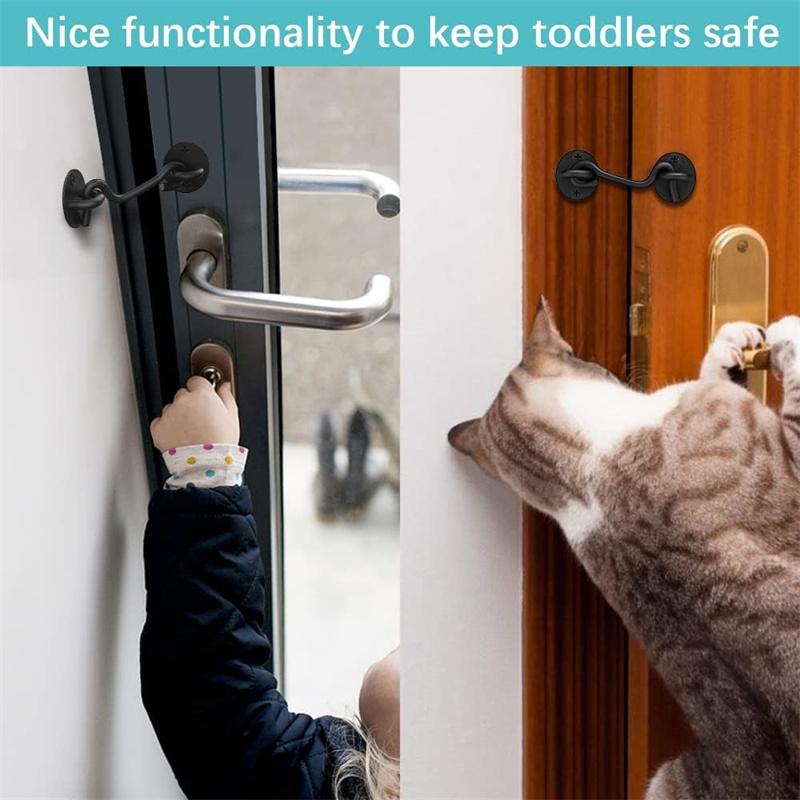 Edelstahl Heavy Duty Sichtschutz Haken und Öse Riegel Schloss mit Schrauben Schwarz Silber Scheunentor Einfache Schlösser Torriegel Fenster Wind