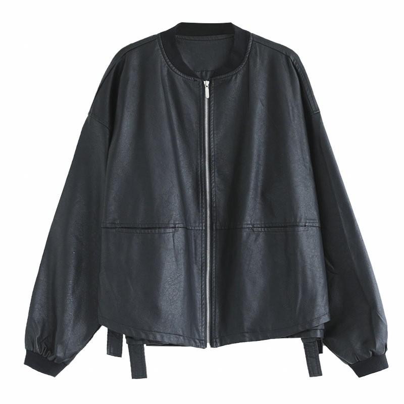 Chaqueta de béisbol con cremallera y cuello grande para mujer 2026 Mezcla de algodón Corte holgado Ropa de abrigo