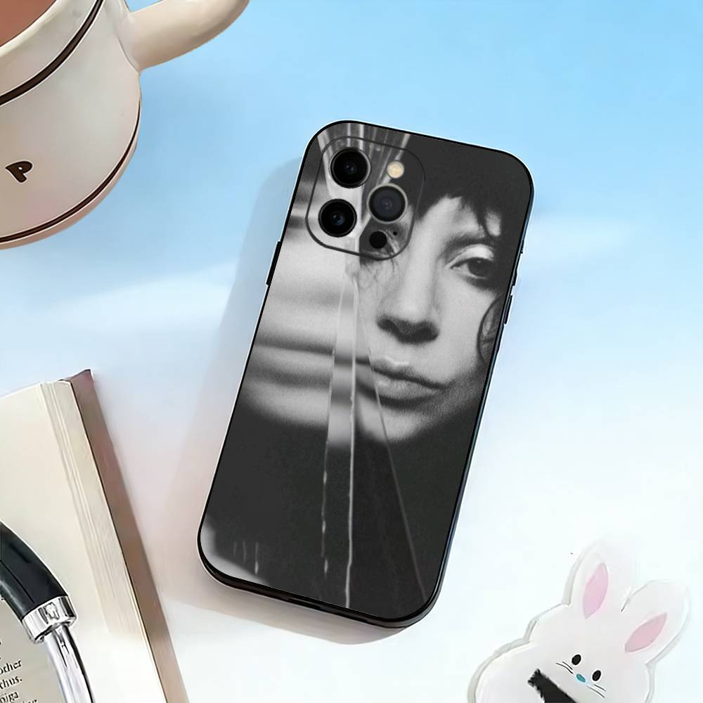 D-Talented Singer Lady Gaga Phone Case For iPhone 17,16,15,14,13,12,11 Plus,Pro Max,XS,Soft Silicone Black Cover