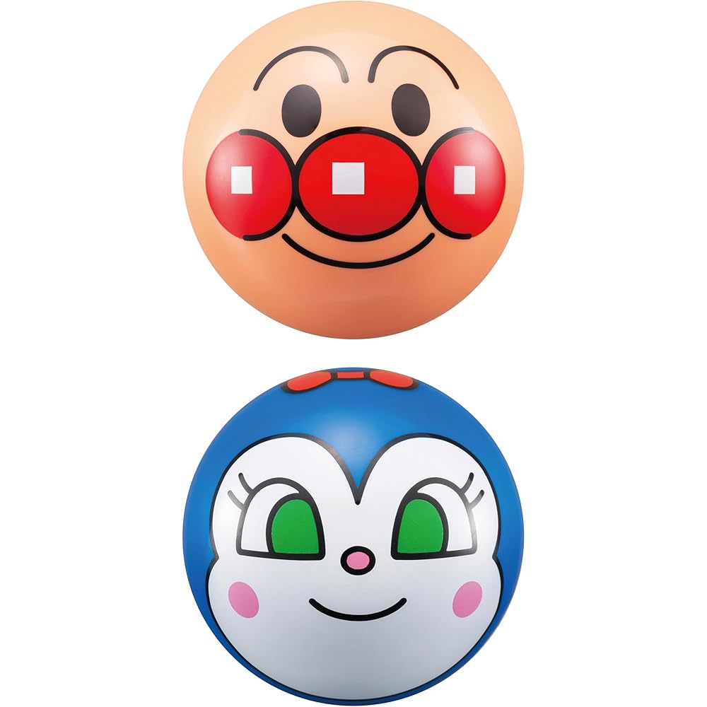 Agatsuma Anpanman Mini Face Balls 2-Pack Anpanman & Kokin-chan Toy Set