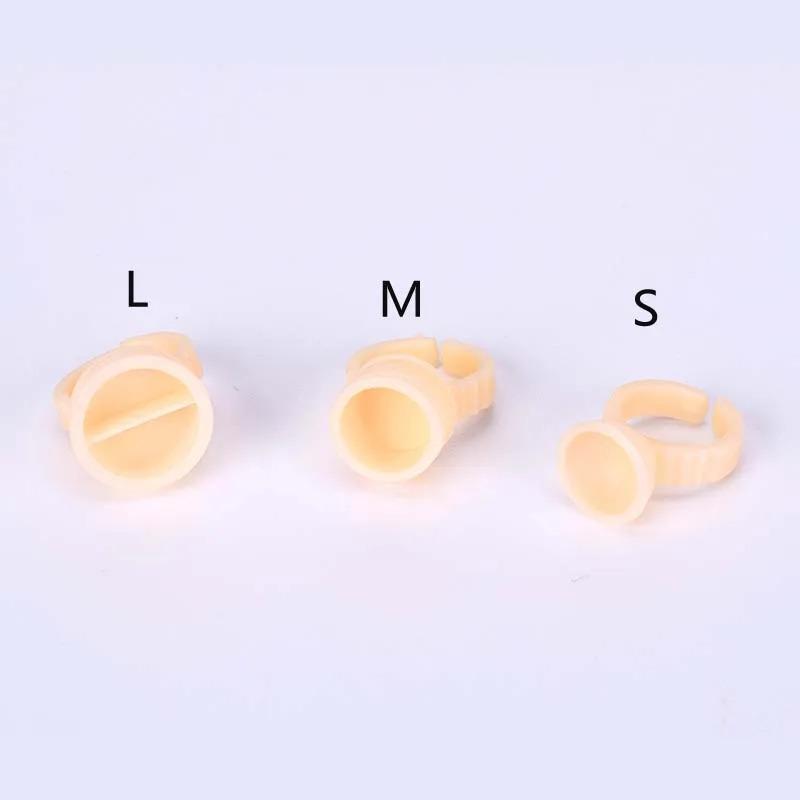 100pc Disposable Permanent Makeup Pigment Ring Cup Silicone Tattoo Ink Ring Holder Ring for Microblading Eyebrow Lip Pigment PMU