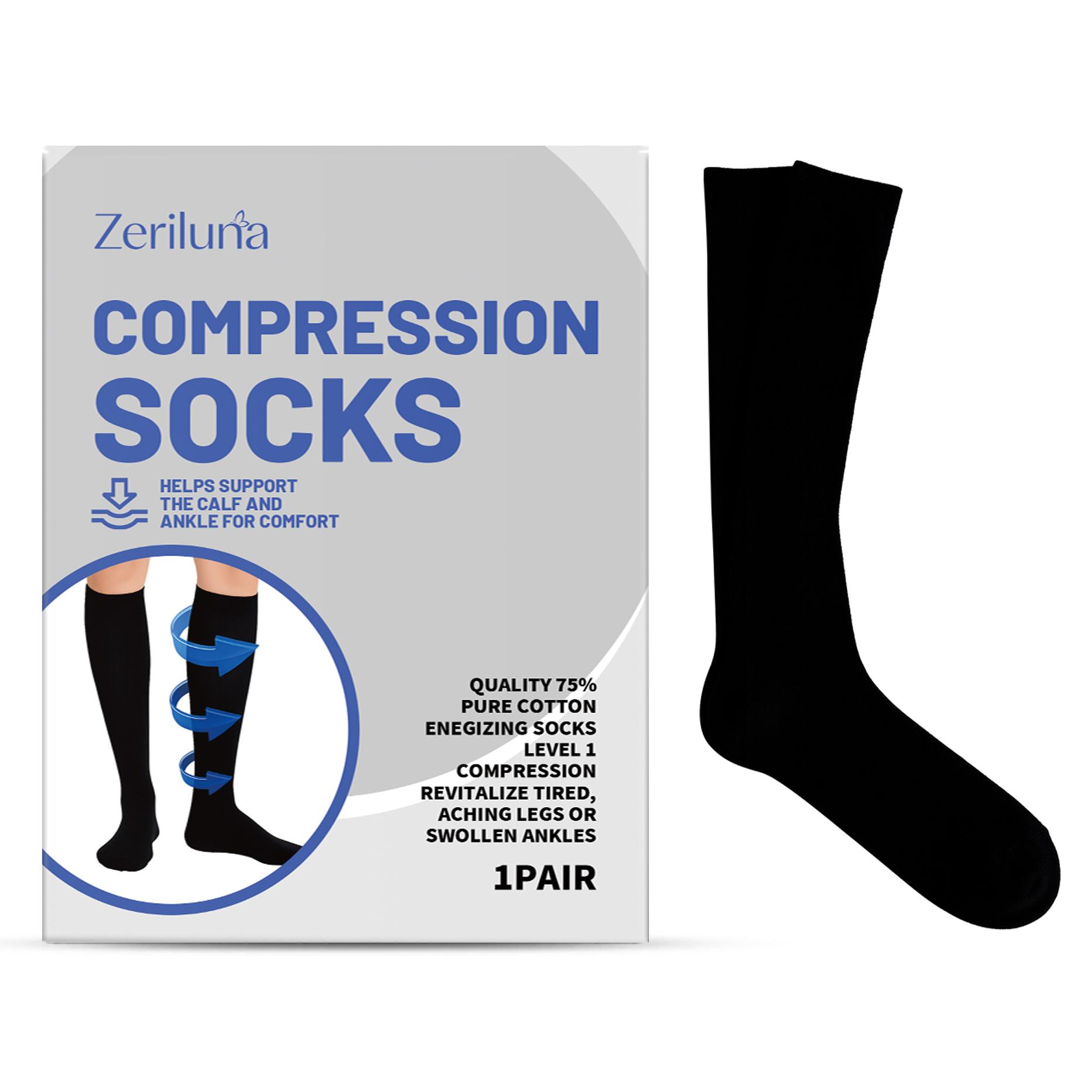 

ZERILUNA 1 пара компресійних шкарпеток для догляду за стопами, підтримки щиколотки, комфортних спортивних, для полегшення варикозного розширення вен