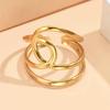 Minimalist Adjustable Geometric Gold-Plated Stainless Steel Ring for Women