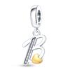 925 Silver Gold A-Z Alphabet 26 Letters Charms Bead Pendant Fit Bracelet Bangle Necklace Jewelry For Women Man
