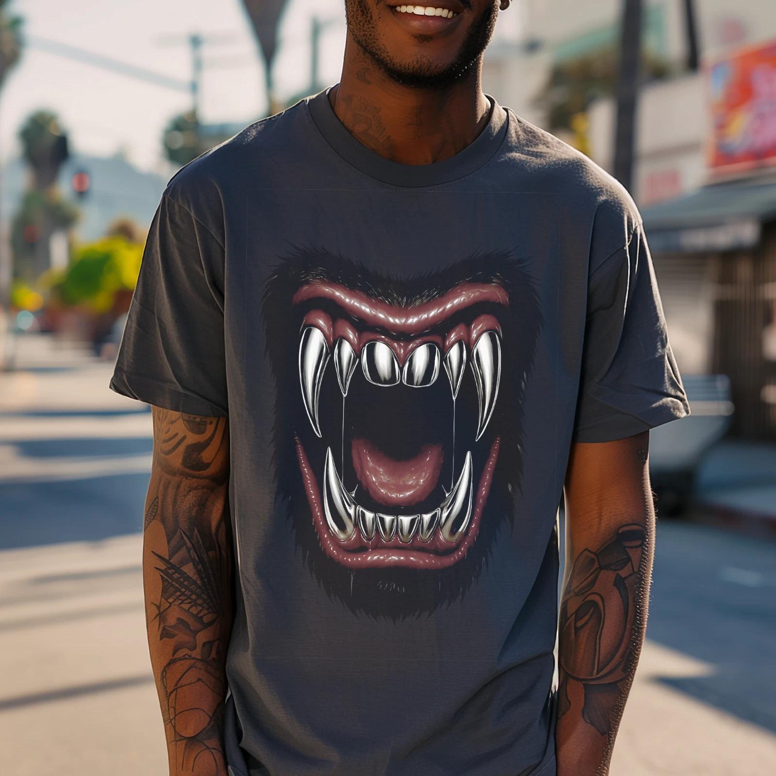 Fierce Werewolf Graphic Tee, Unisex T shirt for Halloween Enthusiasts, S