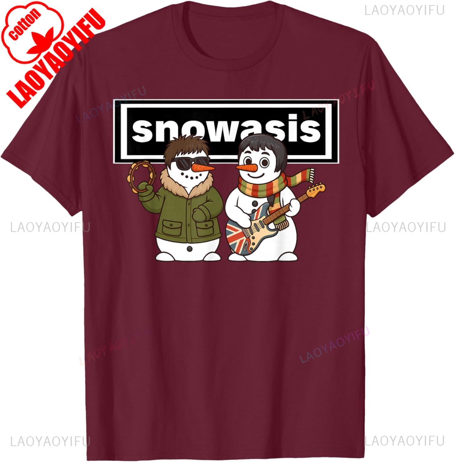 

Snowasis Christmas Jumper Funny Festive for Music Britpop Street Fashion TShirt High Quality Cotton Printed Tshirt Tops S