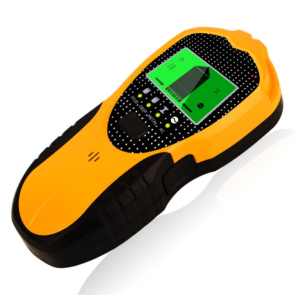 

Металлоискатель 4 в 1, находит металлические деревянные стойки, переменное напряжение, провод под напряжением, настенный сканер, искатель электрических коробок, настенный детектор SH201 жёлтый