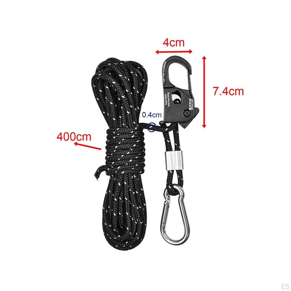 4mm Tent Guy Rope with Easy Locking System for Outdoor Adventures