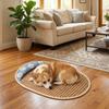 Sunflower Print Pet Cooling Mat Breathable Pet Mattress Rattan Mat Kennel Mat  Indoor Use