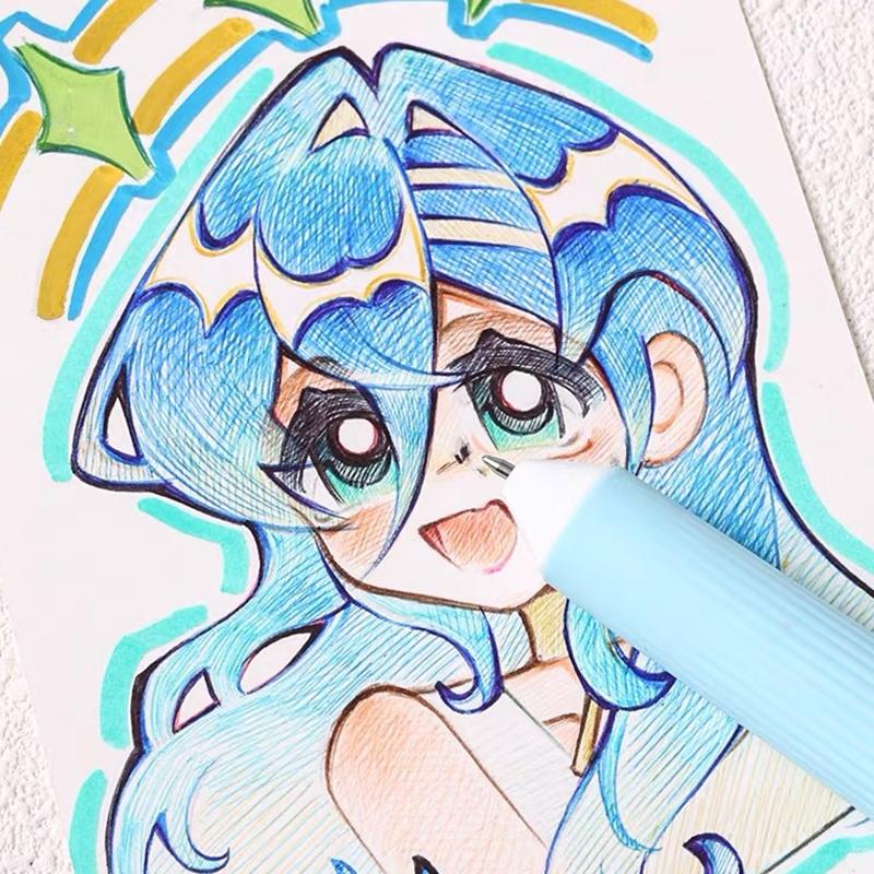 1Set 60 Color Cartoon Ballpoint Pens Soft Grip Press Multicolor Writing Pen For Drawing Writing Office School Supplie Stationery