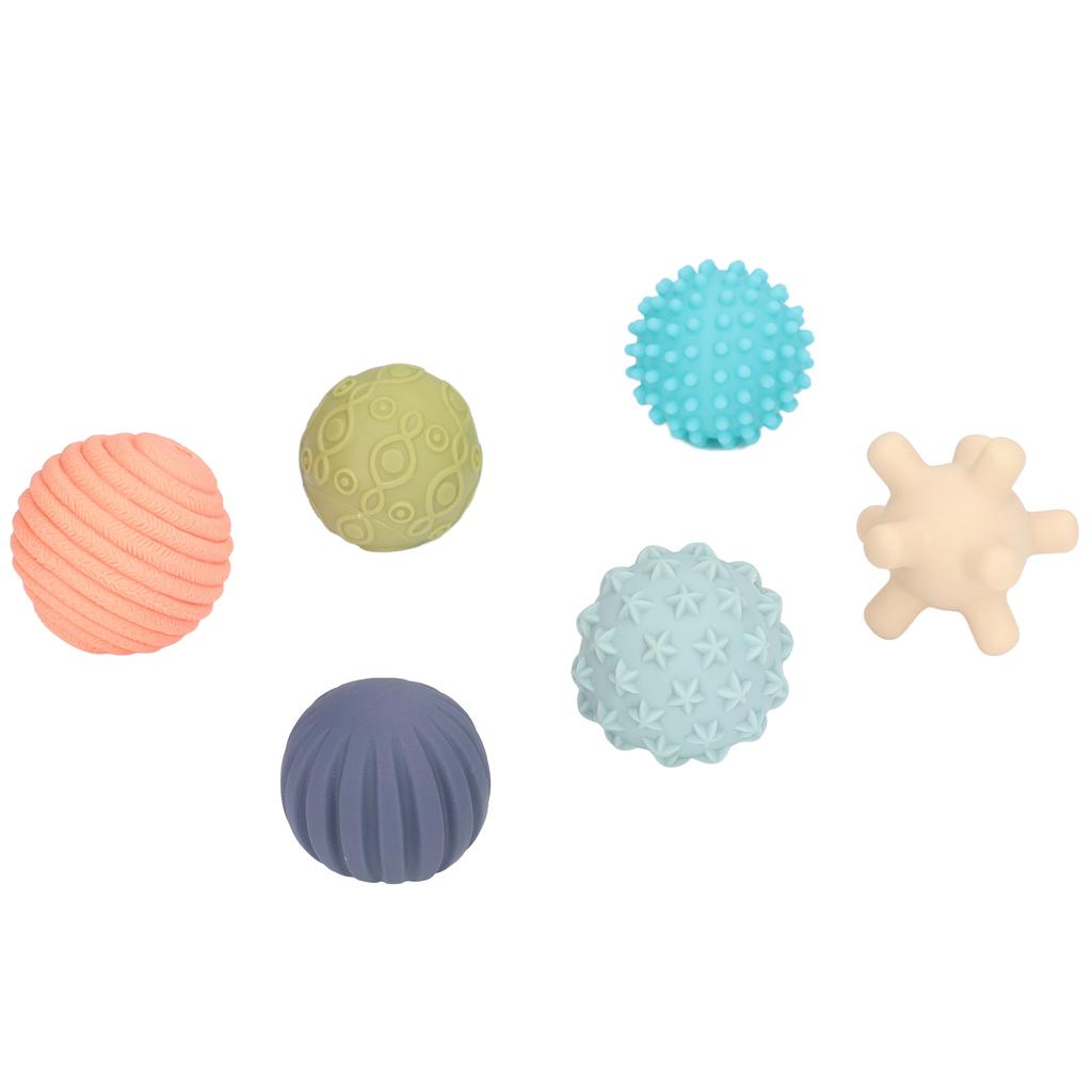 6pcs Baby Textured Sensory Ball Set Children Portable Soft Multicolor Squeeze Ball Toy 6 Month