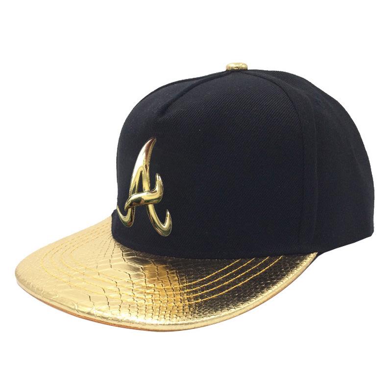 Crocodile Grain Hip Hop Baseball Cap with Rhinestone PU Leather Brim