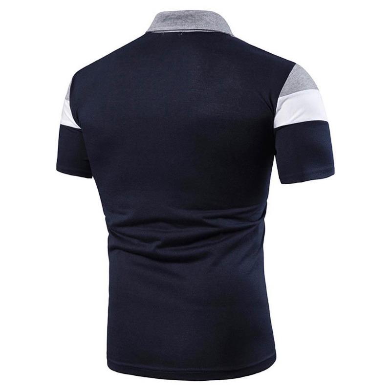 Personality Men Slim Patchwork Shirt