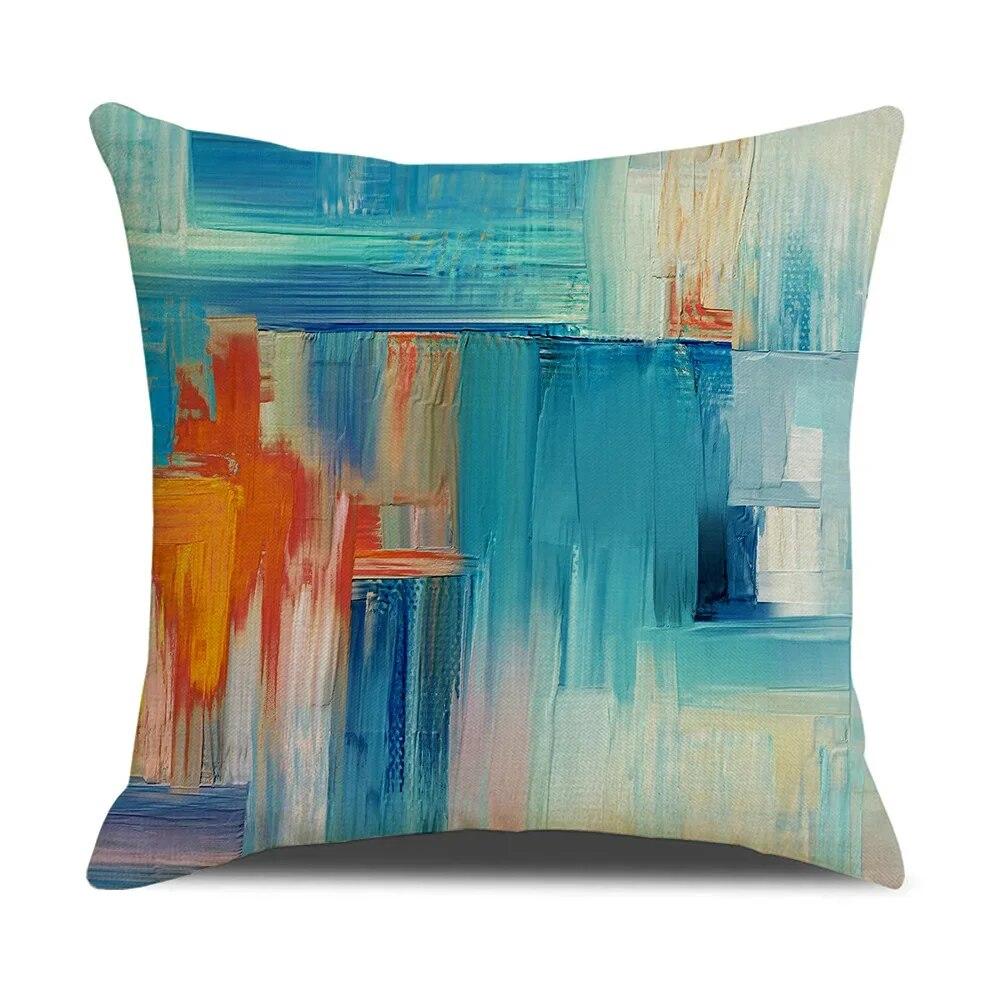 Abstract Color Pillowcase 45x45cm Retro Graffiti Print Cushion Cover Sofa Chair Polyester  Modern Room Home Decoration