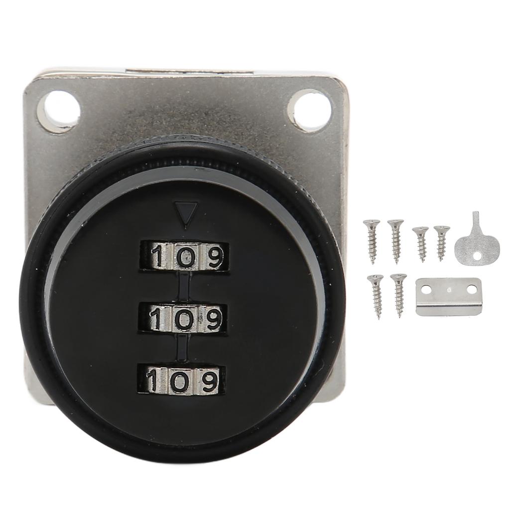 Combination Cam Lock Zinc Alloy Keyless Password Drawer Lock for Home Office Wardrobe Locker Black
