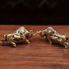 Brass Lucky Bull Statue, Copper Animal Figurine for Home & Office Desk Decor, Wealth Bring Ornaments