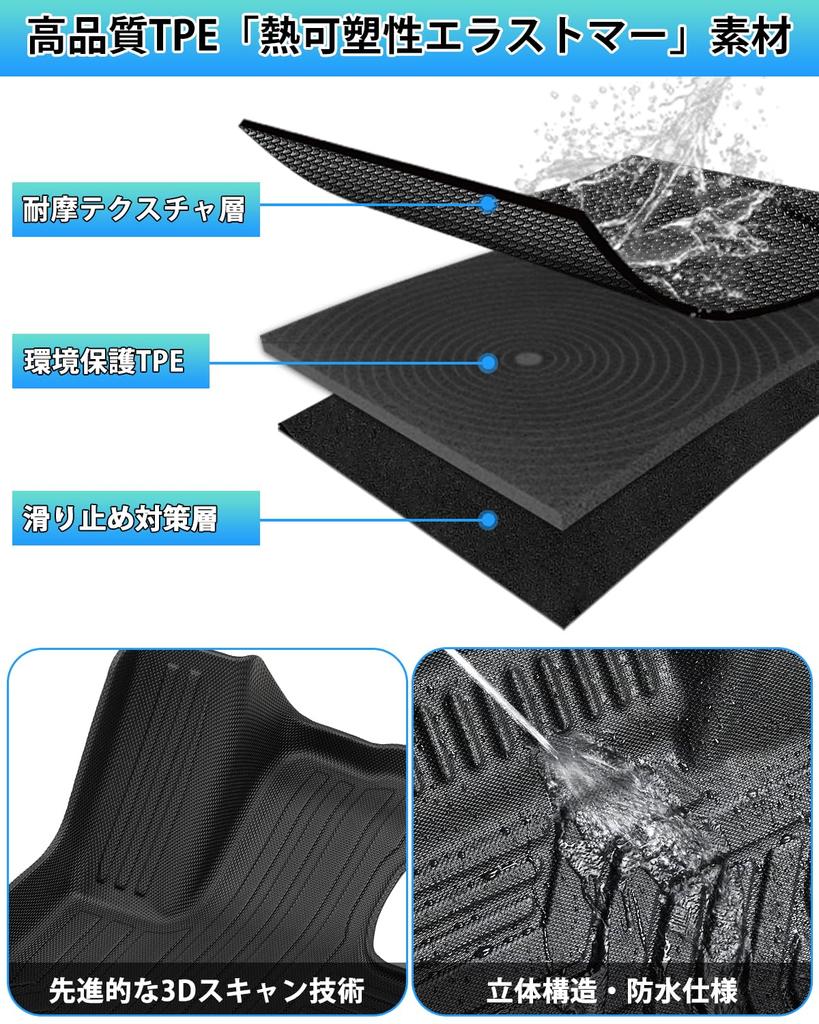 Cartist 3D-Fußmatten für die neuen 40-Antriebs-Fahrzeuge 2023 TPE Maßgefertigt Einfaches Schutzset aus 2 Stück 1. Alphard 40 Alphard/Vellfire Serie, 7-Sitzer,