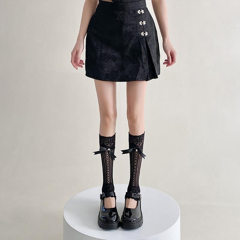 Women's Bows Leg Warmer Sweet Ruffle Lace Leg Sleeves Summers Thin Leg Sleeves