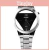 Luxurious Transparent Back Triangle Watch Durable Glass Face And Steel Buckle