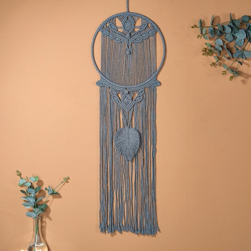 Macrame Woven Wall Hanging Leaf Tree Dream Catcher,Bohemian Handmade Room Hanging Tapestry,Wedding Decoration Crafts
