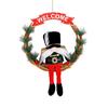 Christmas Gnome Wreath 13 Inch Artificial Vine Wreath with Soldier Gnome Front Door Welcome Sign for Indoor Outdoor Xmas Home Porch Decor