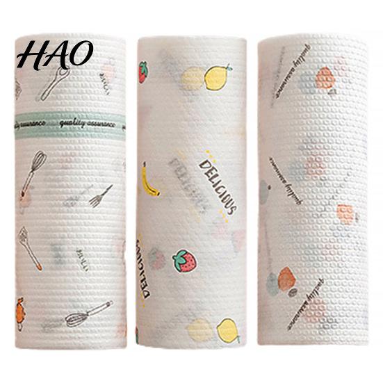 Kitchen Paper Towel Roll 50/100/200Pcs/Roll Super Water Oil Absorbent Wet Dry Dual Lint-free Use Food Grade Tear-off Reusable Washable Lazy