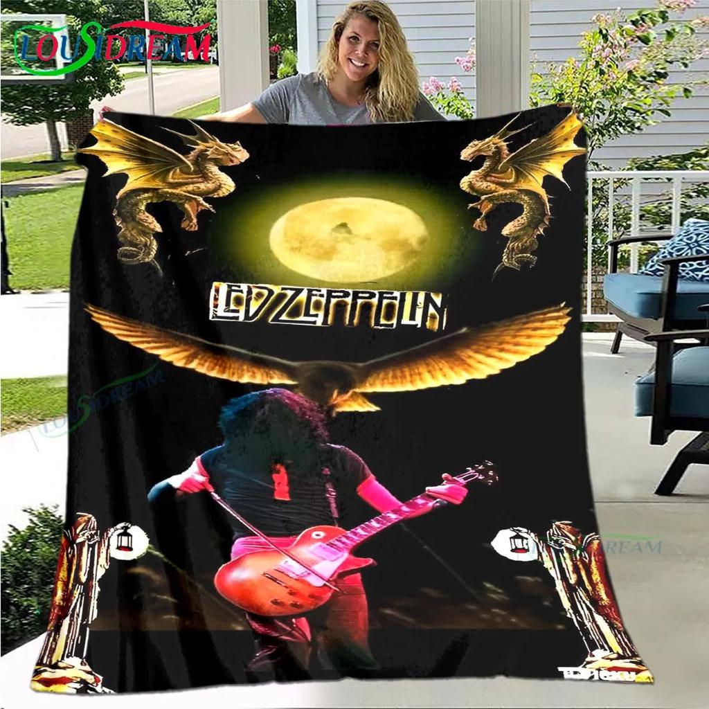 Pop Singer L-Led-Zeppelin Blanket,Flannel Throw Blanket for Home Bedroom Bed Sofa Picnic Office Hiking Leisure Nap Birthday Gift