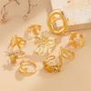 S/Set Bohemia Starfish Shell Sea Turtle Open Ring For Women Trendy Punk Gold Color Geometric Knuckle Joint Ring Beach Jewelry