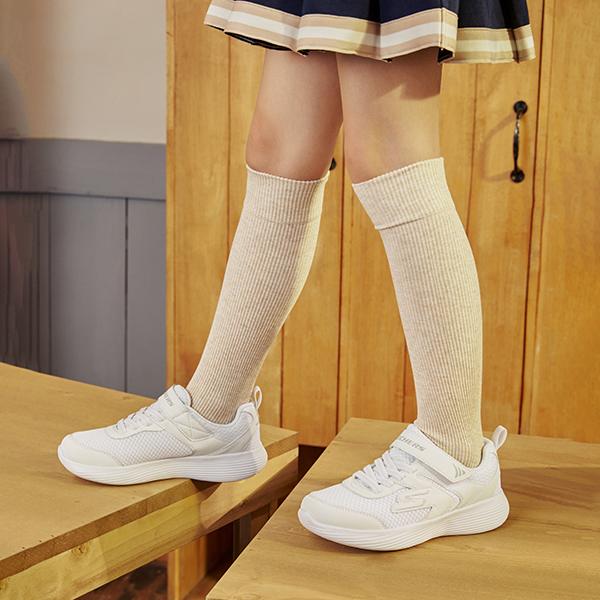 Skechers Go Run 400 V2 Stoff Dämpfung Abriebfeste Dämpfung, Verschleißfeste Niedrige Kinder Lifestyle Schuhe 405102L-WHT