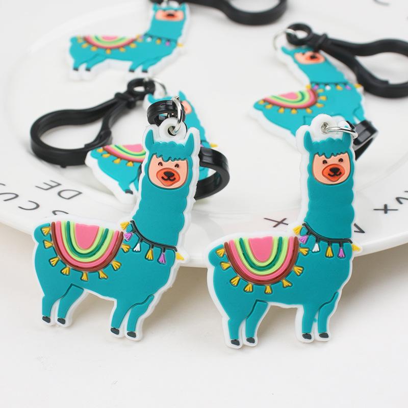 Adorable Alpaca Soft Rubber Keychain Pendant
