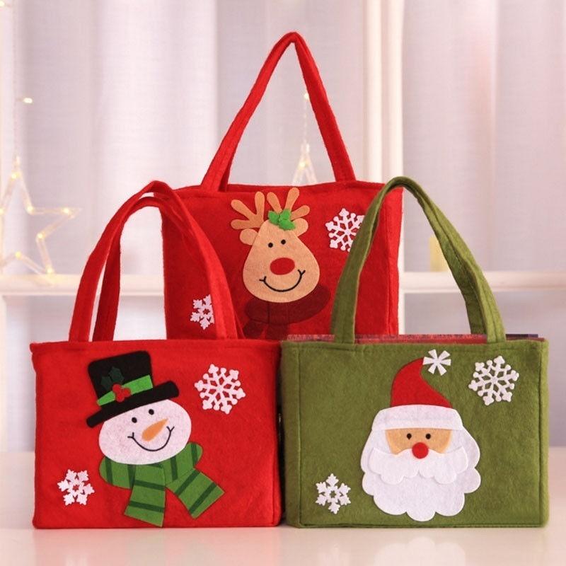 Cute Santa Claus Snowman Candy Gift Bags Cookie Packaging Bags Party Handbag Merry Christmas Storage Package